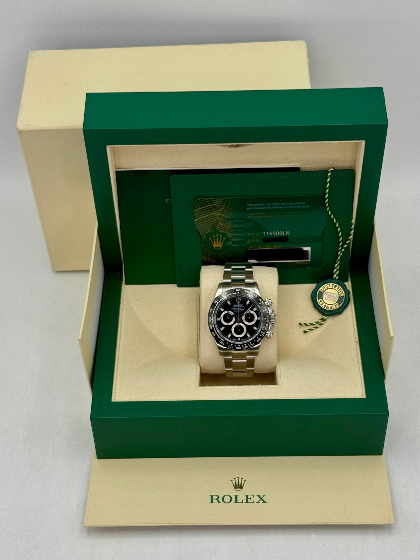 2023 Rolex Daytona 40mm 116500LN Stainless Steel Black Dial