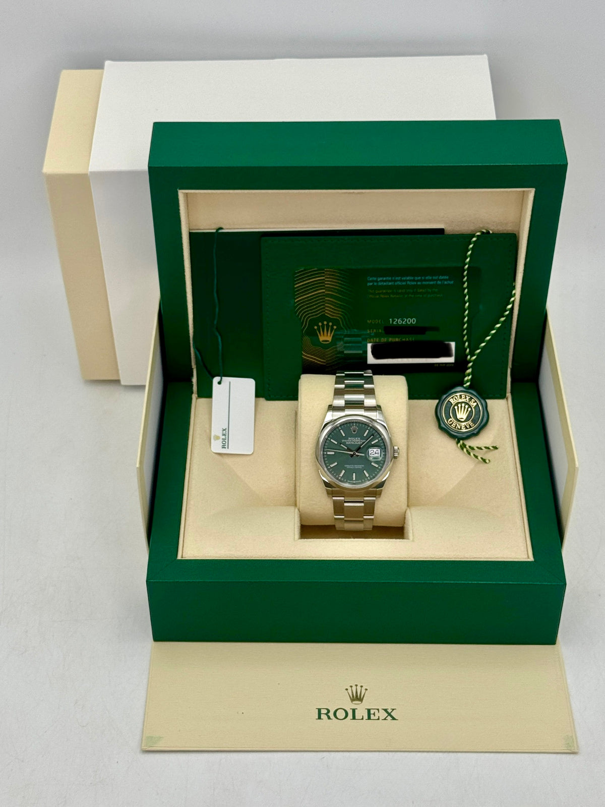 2024 Rolex Datejust 36mm 126200 Oyster Mint Green Dial
