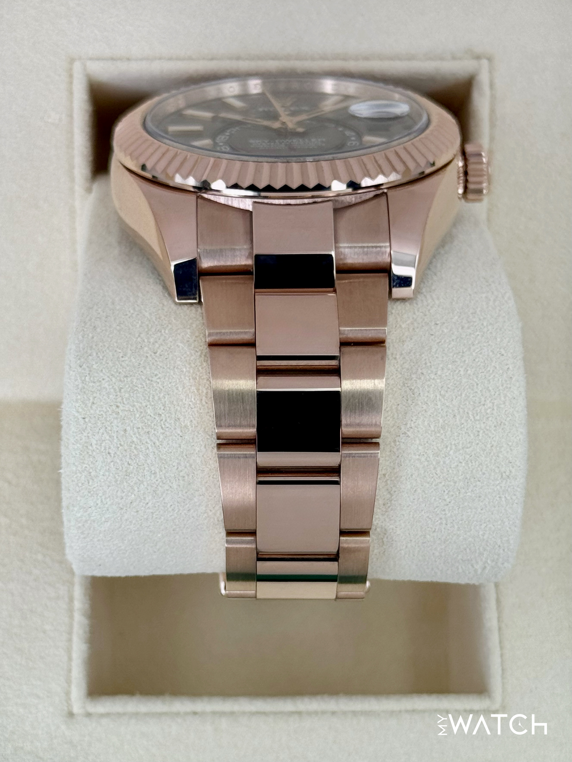 2023 Rolex Sky-Dweller 42mm 326935 Rose Gold Oyster Rhodium Dial - MyWatchLLC