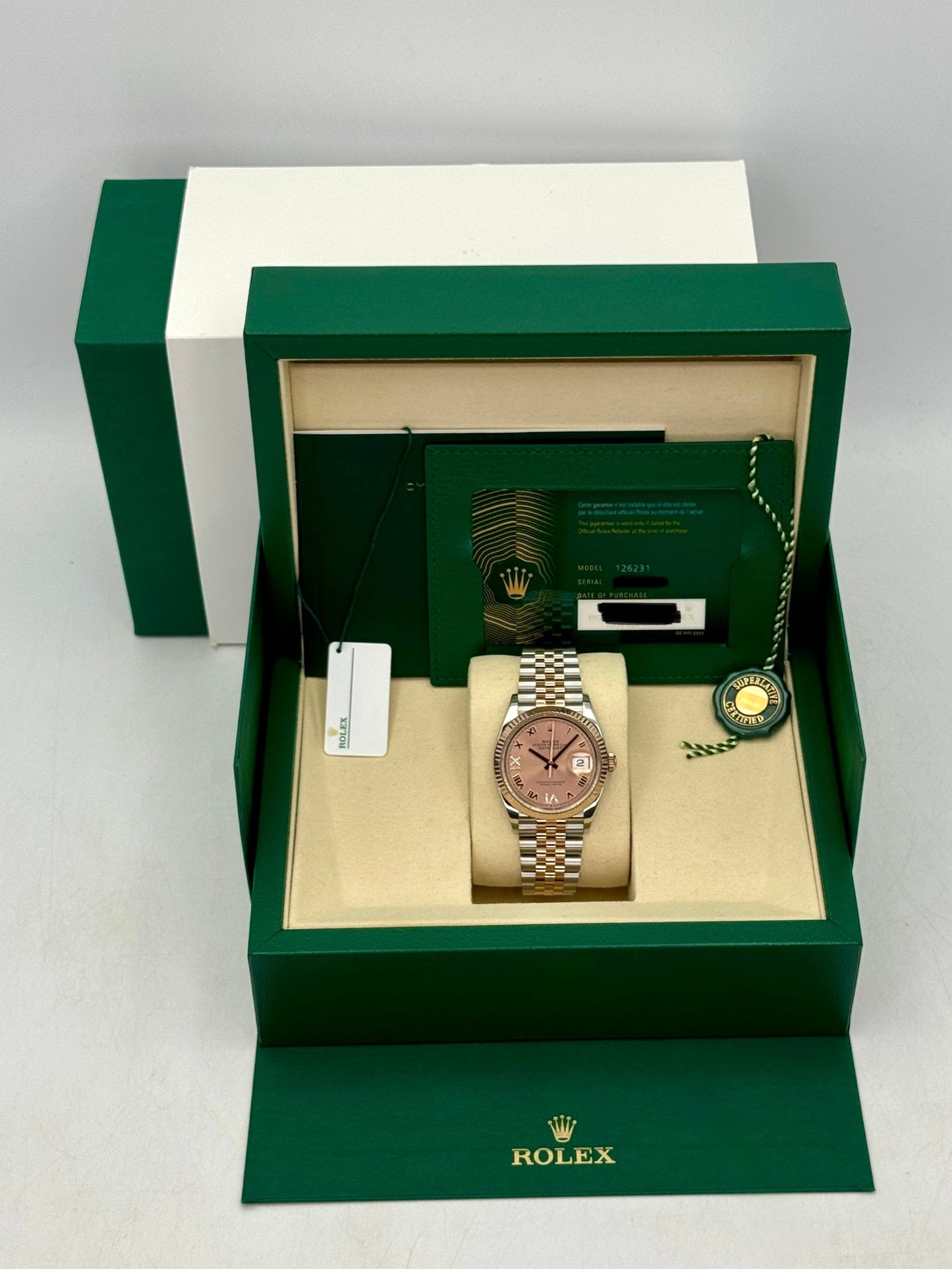 2025 Rolex Datejust 36mm 126231 Two-Tone Jubilee Rosé Diamond Dial