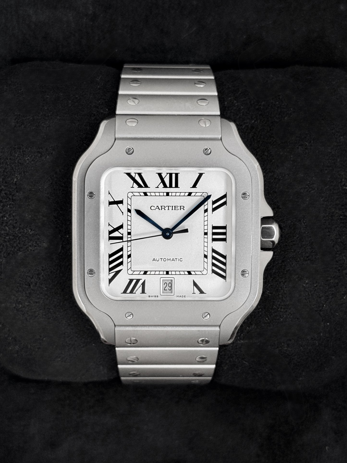 2025 Cartier Santos De Cartier 39.8mm WSSA0089 Titanium White Dial