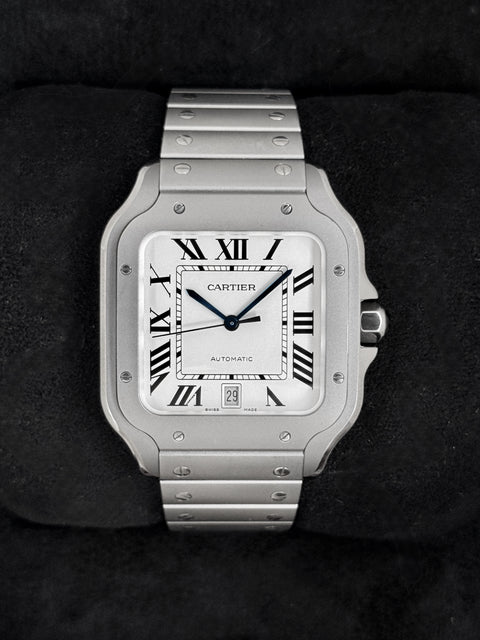 2025 Cartier Santos De Cartier 39.8mm WSSA0089 Titanium White Dial