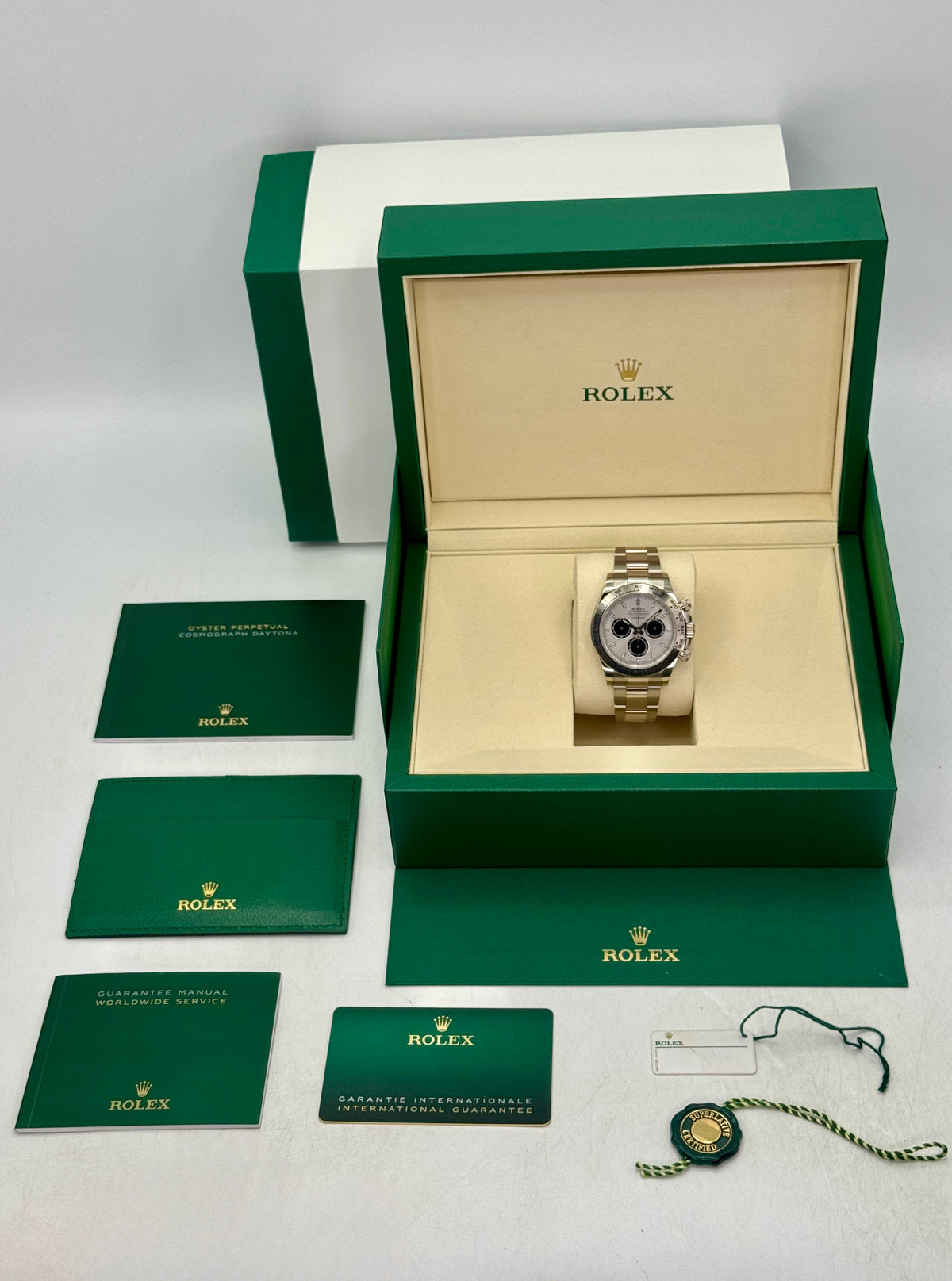 2026 Rolex Daytona 40mm 126509 White Gold Silver Ghost Dial