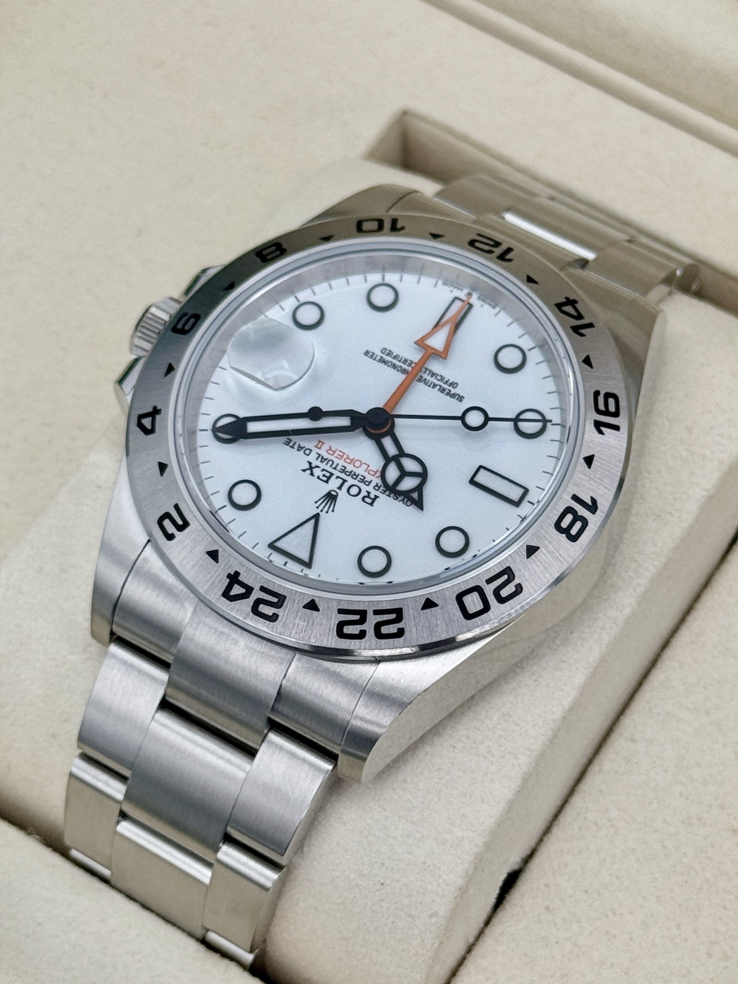 NEW 2026 Rolex Explorer II 42mm 226570 Stainless Steel Polar White Dial (NEW CARD AND STICKERED)