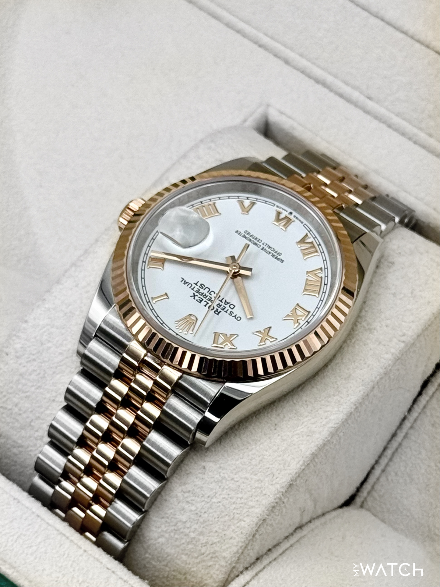 2024 Rolex Datejust 36mm 126231 Two-Tone Jubilee White Roman Numeral Dial