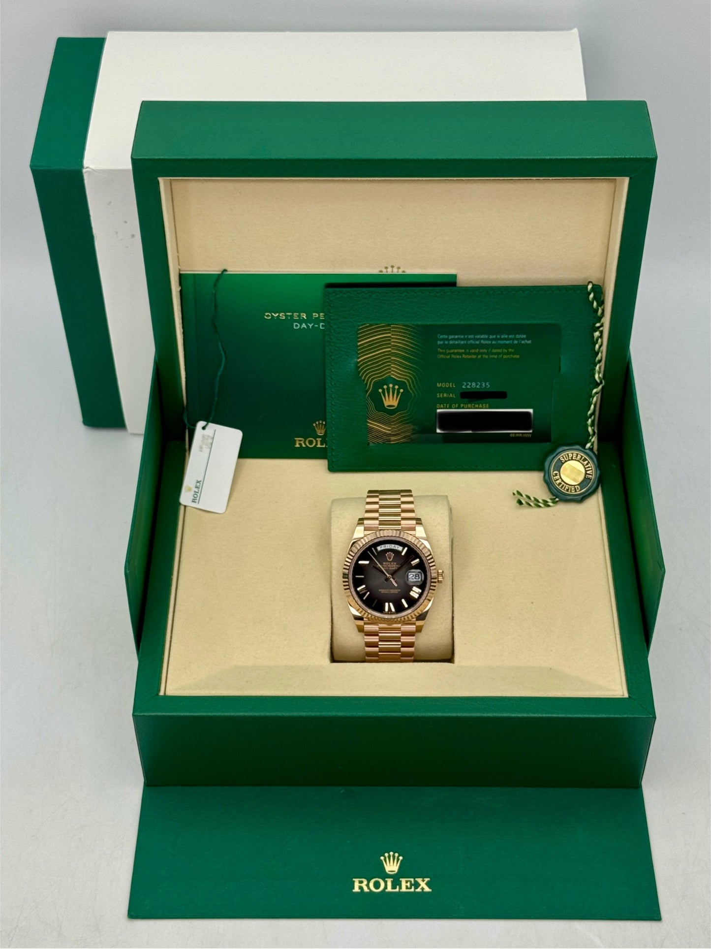 2025 Rolex Day-Date 40mm 228235 Presidential Slate Ombre Dial