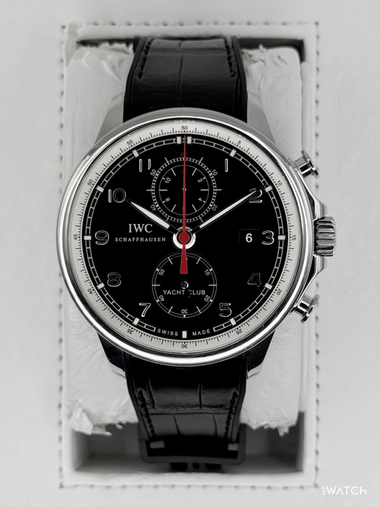 2011 IWC Portuguese Chronograph 45mm IW390204 Stainless Steel Black Dial - MyWatchLLC