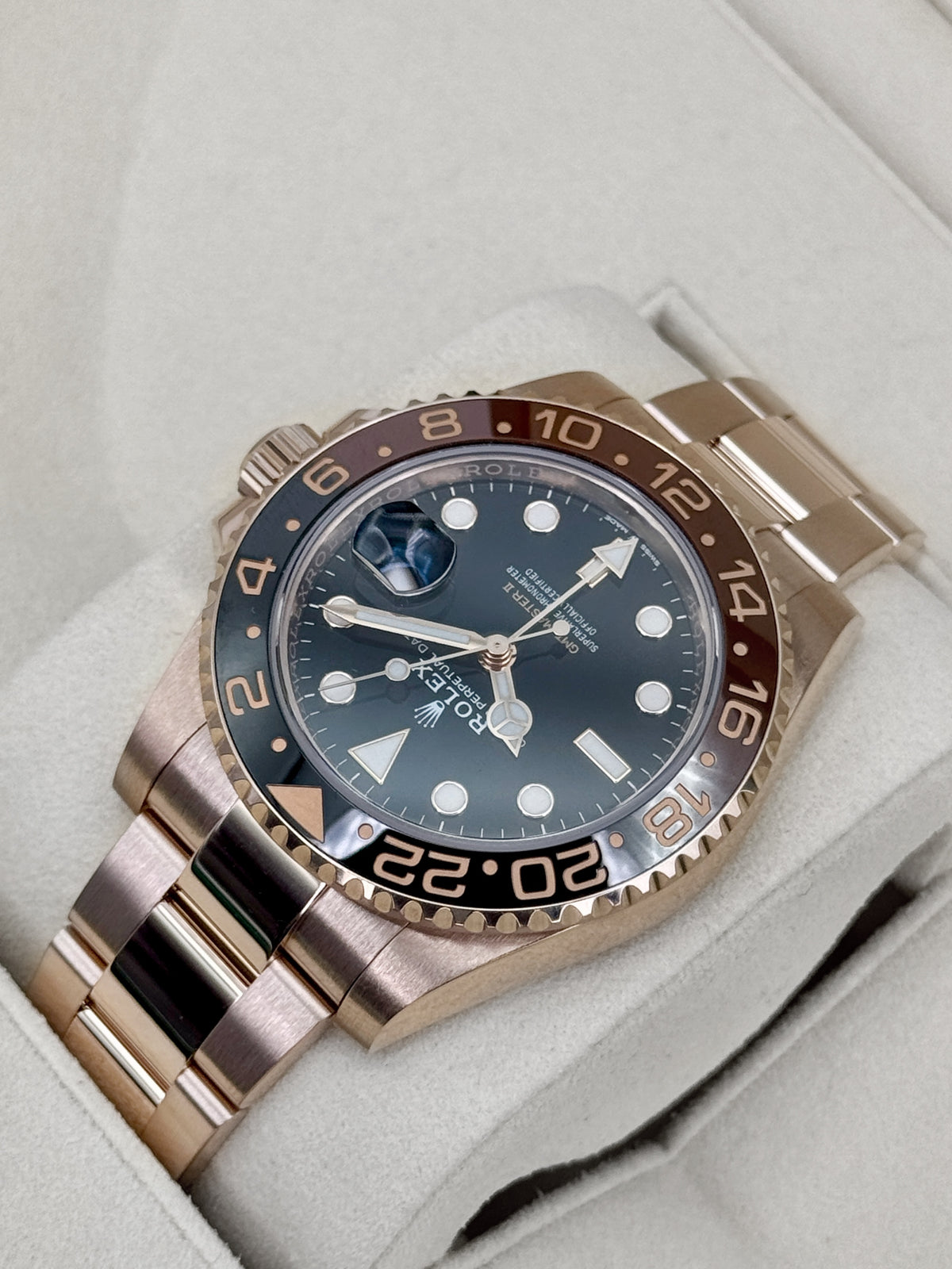 2019 Rolex GMT-Master II Rootbeer 40mm 126715CHNR Rose Gold (CPO) - MyWatchLLC