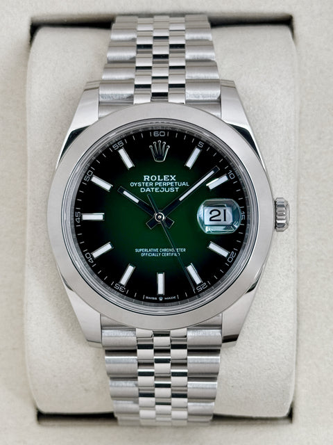 NEW 2026 Rolex Datejust 41mm 126300 Stainless Steel Jubilee Green Ombre Dial