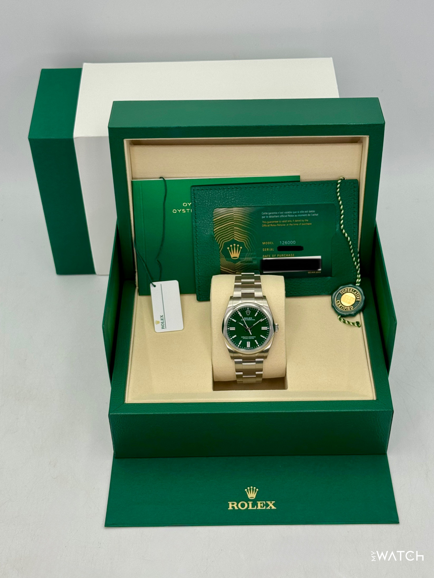 NEW 2026 Rolex Oyster Perpetual 36mm 126000 Green Dial - MyWatchLLC