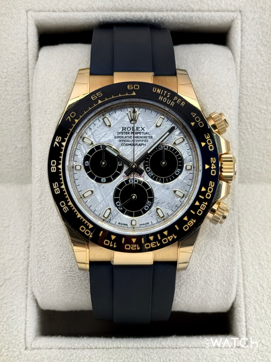 2022 Rolex Daytona 40mm 116518LN Yellow Gold Oysterflex Meteorite Dial (STICKERED)