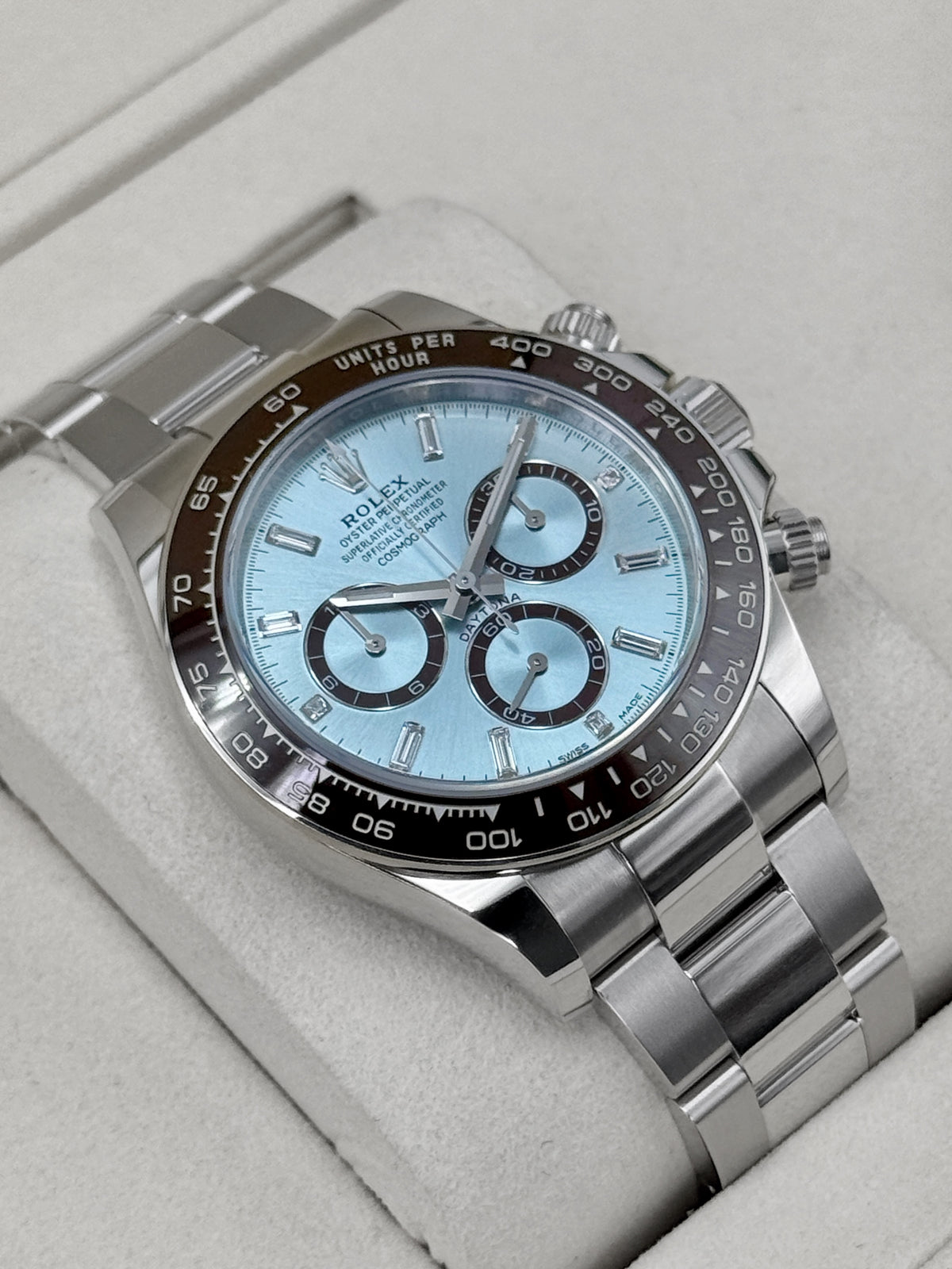 NEW 2026 Rolex Daytona 40mm 126506 Platinum Ice-Blue Diamond Baguette Dial