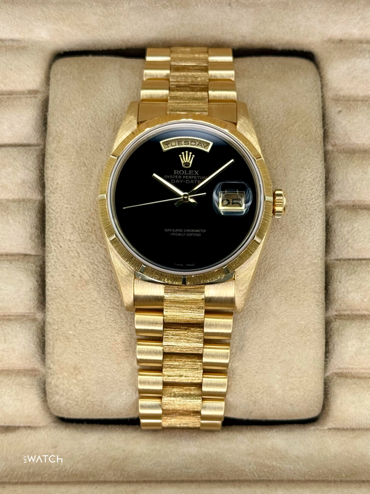 1998 Rolex Day-Date 36mm 18248 Presidential Black Onyx Dial (FRESH ROLEX SERVICE)