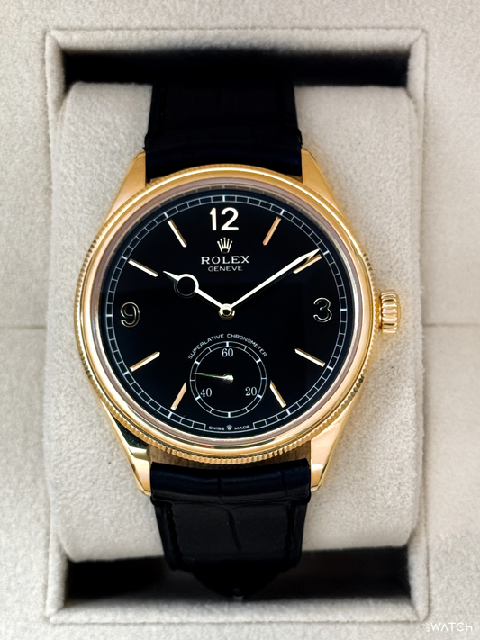 2022 Rolex 1908 39mm 52508 Yellow Gold Black Dial
