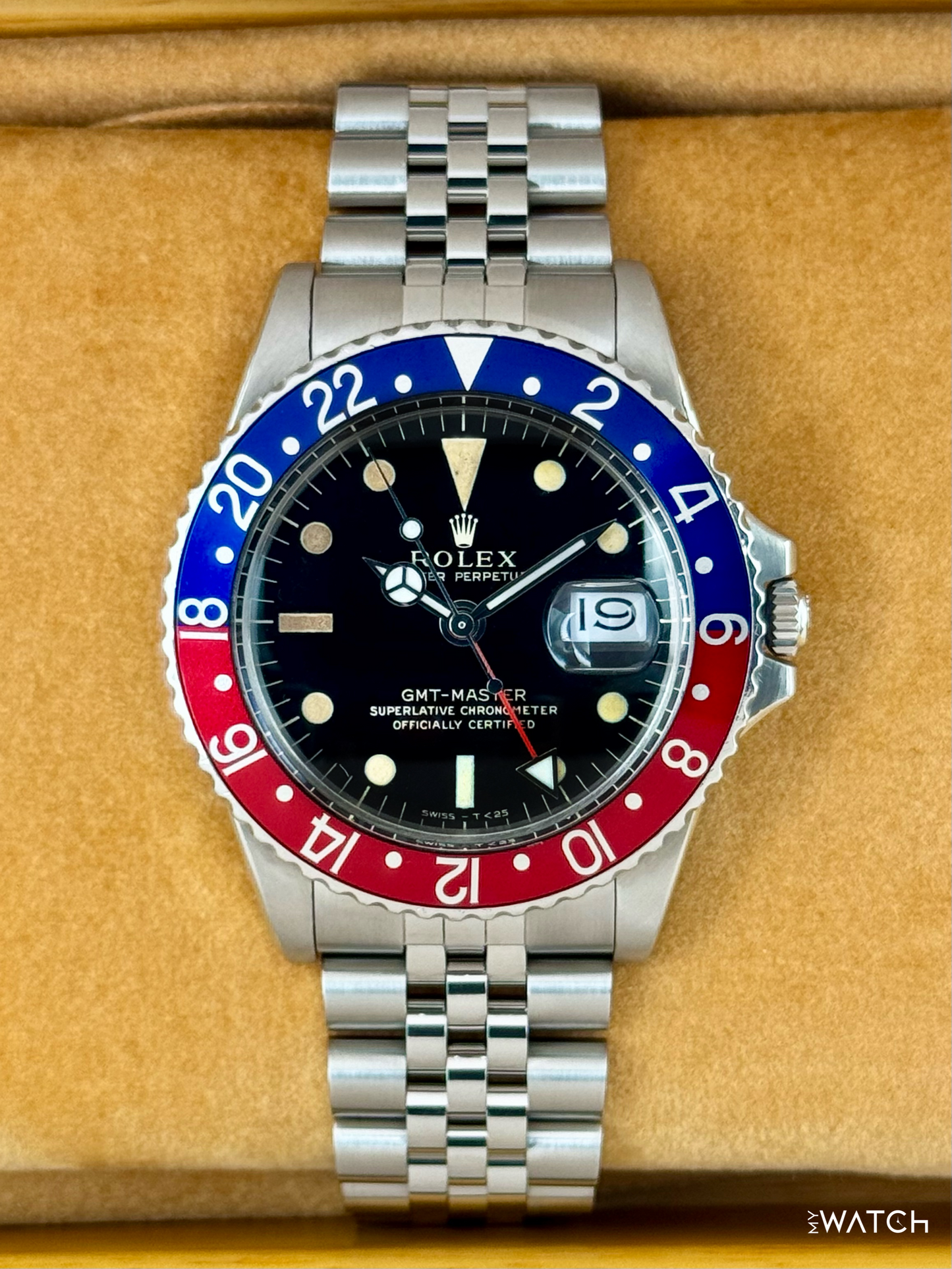 1966 Rolex GMT-Master "Pepsi" 40mm 1675 Stainless Steel Jubilee Black Dial - MyWatchLLC