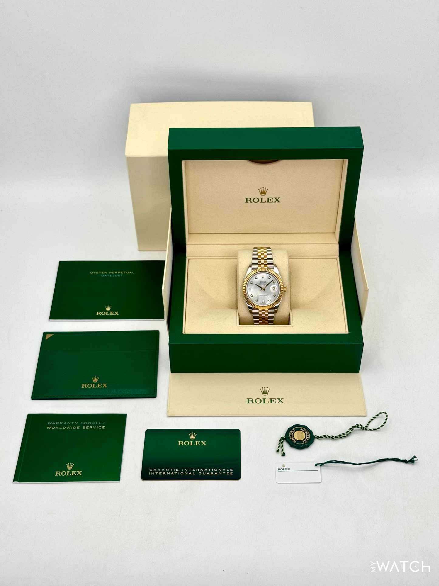 2020 Rolex Datejust 41mm 126333 Two-Tone Jubilee MOP Diamond Dial - MyWatchLLC