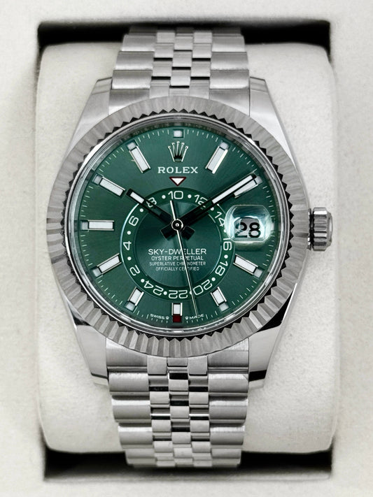 NEW 2026 Rolex Sky-Dweller 42mm 336934 Jubilee Green Dial (STICKERED)