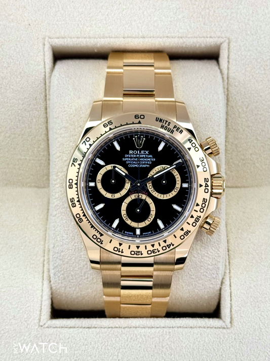 NEW 2025 Rolex Daytona 40mm 126508 18K Yellow Gold Black Dial - MyWatchLLC