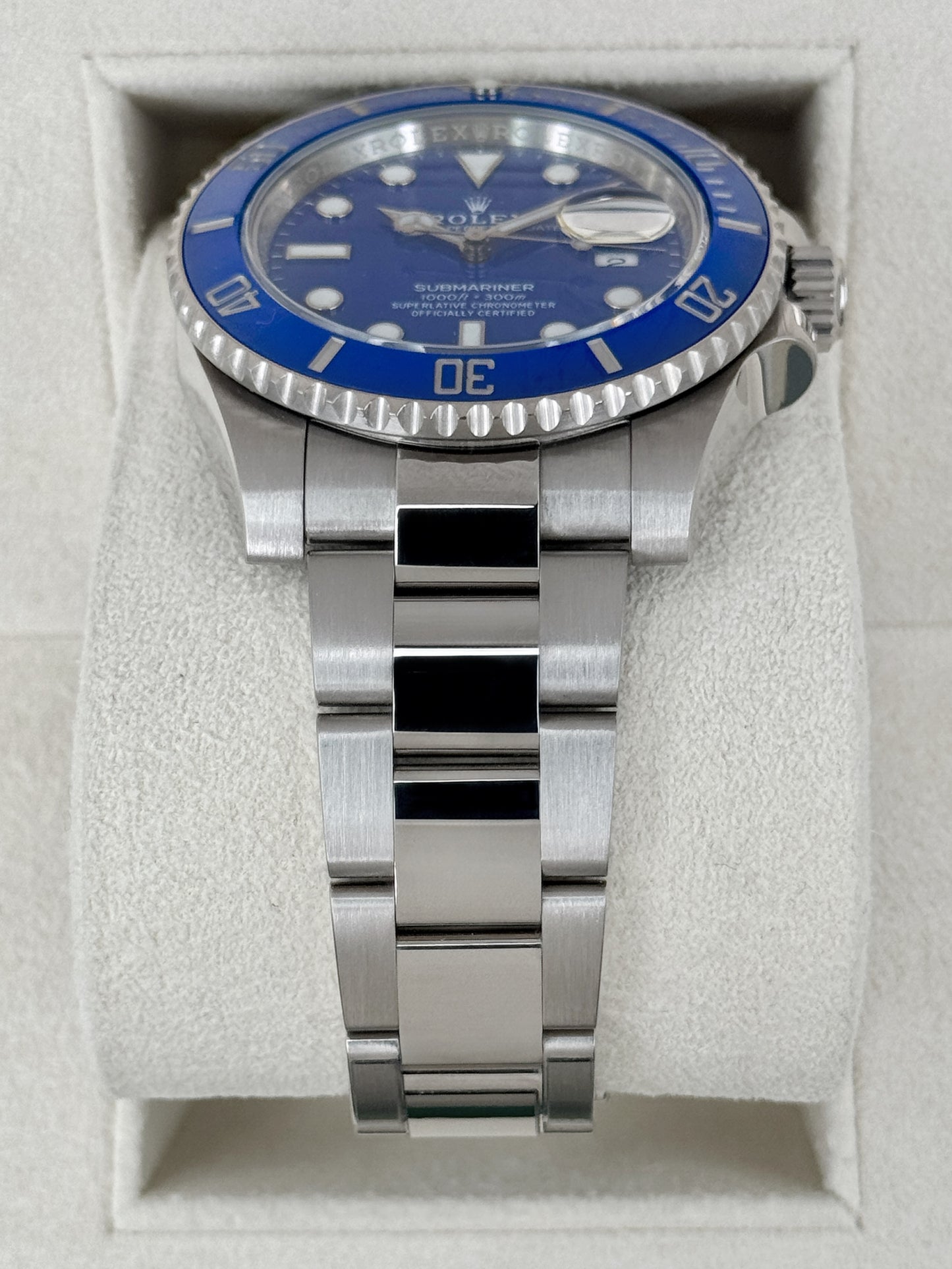 2016 Rolex Submariner Smurf 40mm 116619LB White Gold Blue Dial