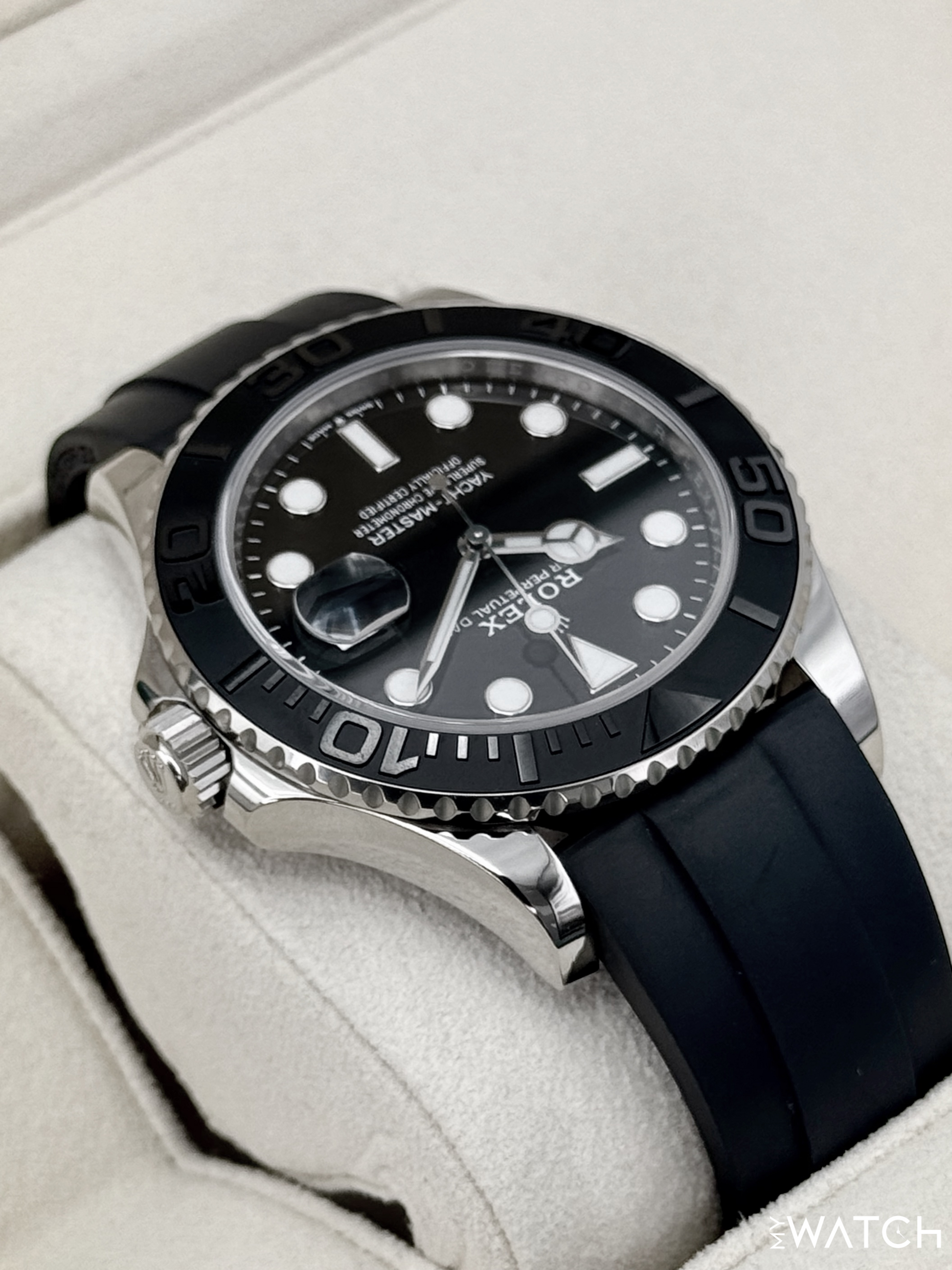 2021 Rolex Yacht-Master 42mm 226659 White Gold Oysterflex Black Dial - MyWatchLLC