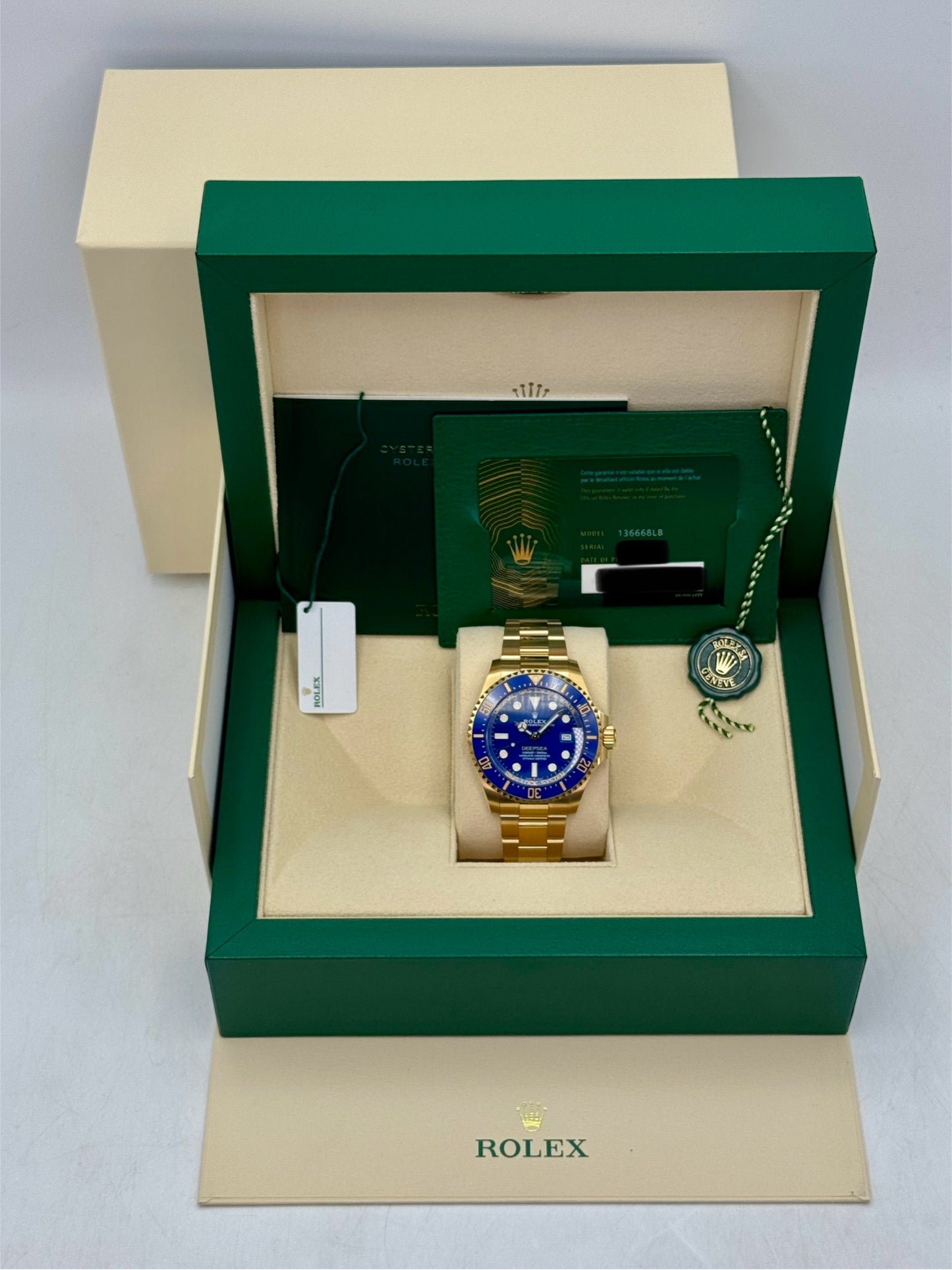 2025 Rolex Deepsea 44mm 136668LB 18K Yellow Gold Blue Dial