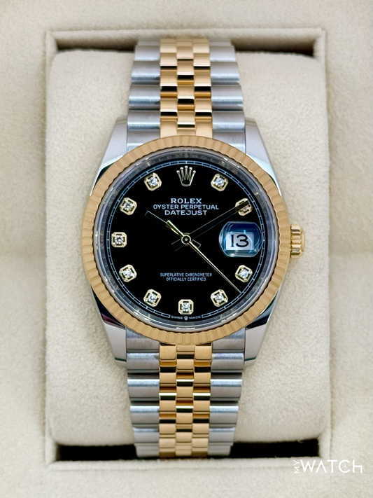 2024 Rolex Datejust 36mm 126233 Two-Tone Jubilee Black Diamond Dial