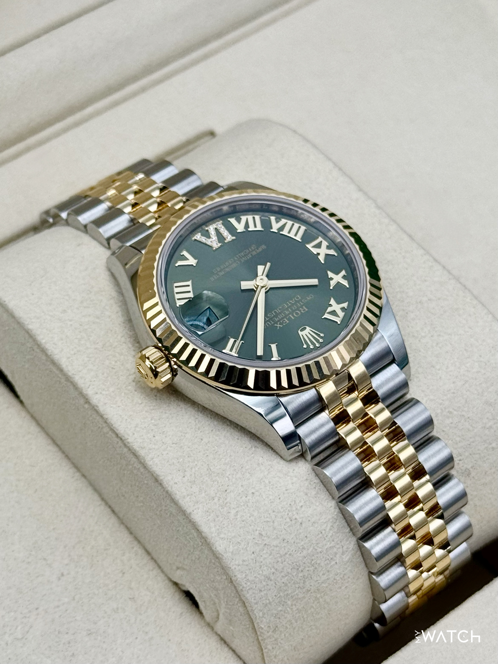 NEW 2026 Rolex Ladies Datejust 31mm 278273 Two-Tone Jubilee Green Dial - MyWatchLLC