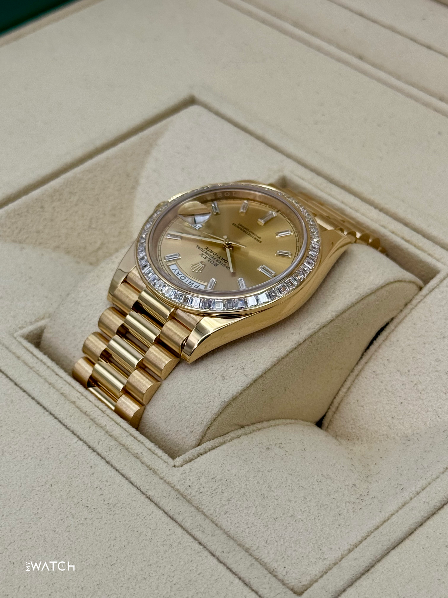 2018 Rolex Day-Date 40mm 228398TBR Presidential Yellow Gold Champagne Dial