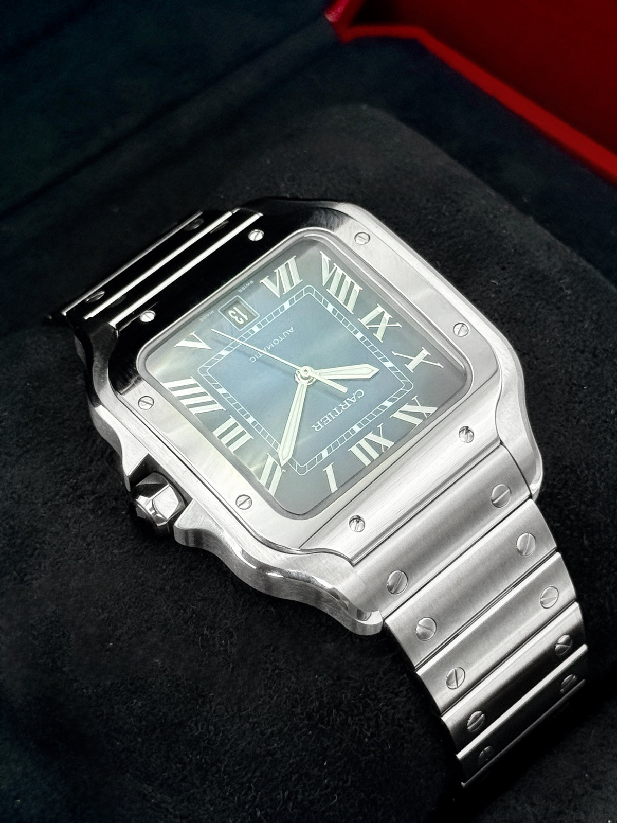 NEW 2026 Cartier Santos De Cartier 39mm WSSA0071 Stainless Steel Blue Dial