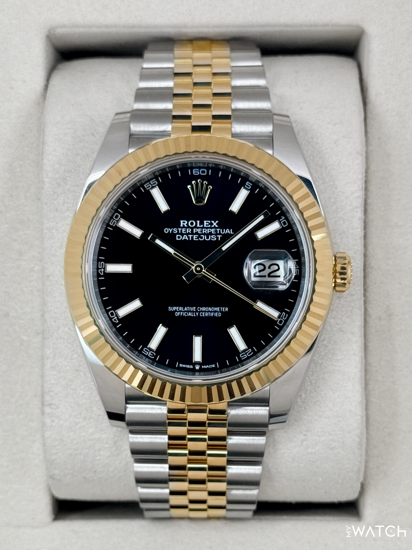 2025 Rolex Datejust 41mm 126333 Two-Tone Jubilee Black Dial - MyWatchLLC