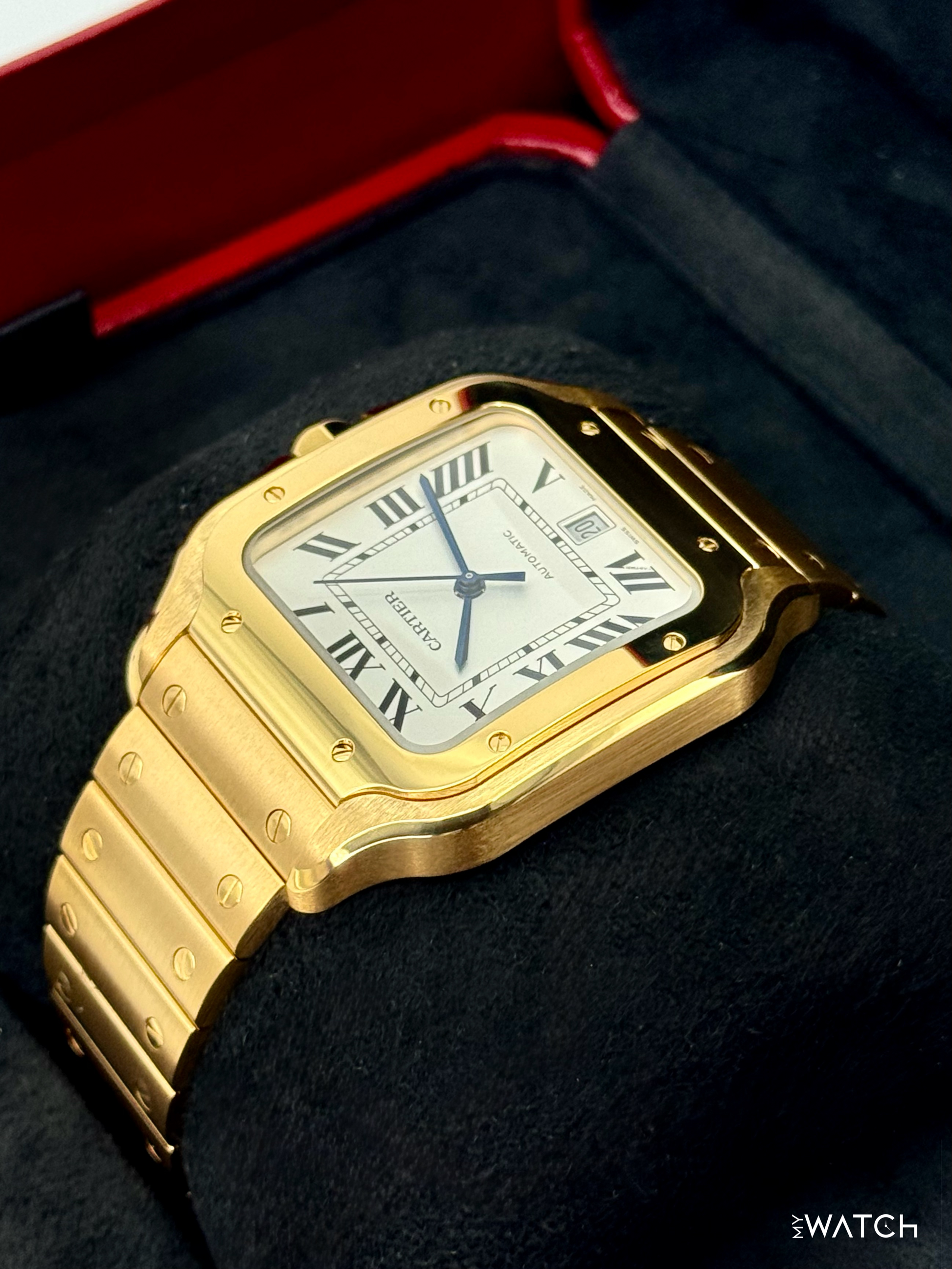 NEW 2026 Cartier Santos De Cartier 39.8mm WGSA0029 Yellow Gold White Dial - MyWatchLLC