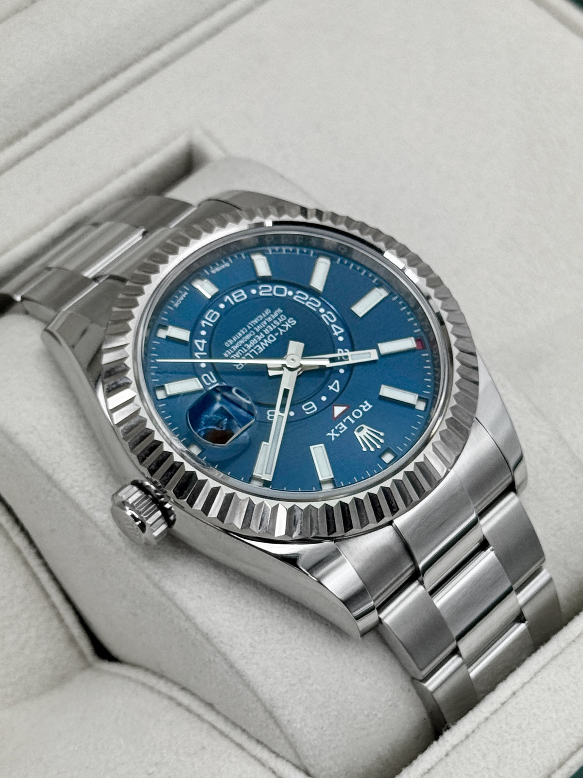 2022 Rolex Sky-Dweller 42mm 326934 Stainless Steel Oyster Blue Dial