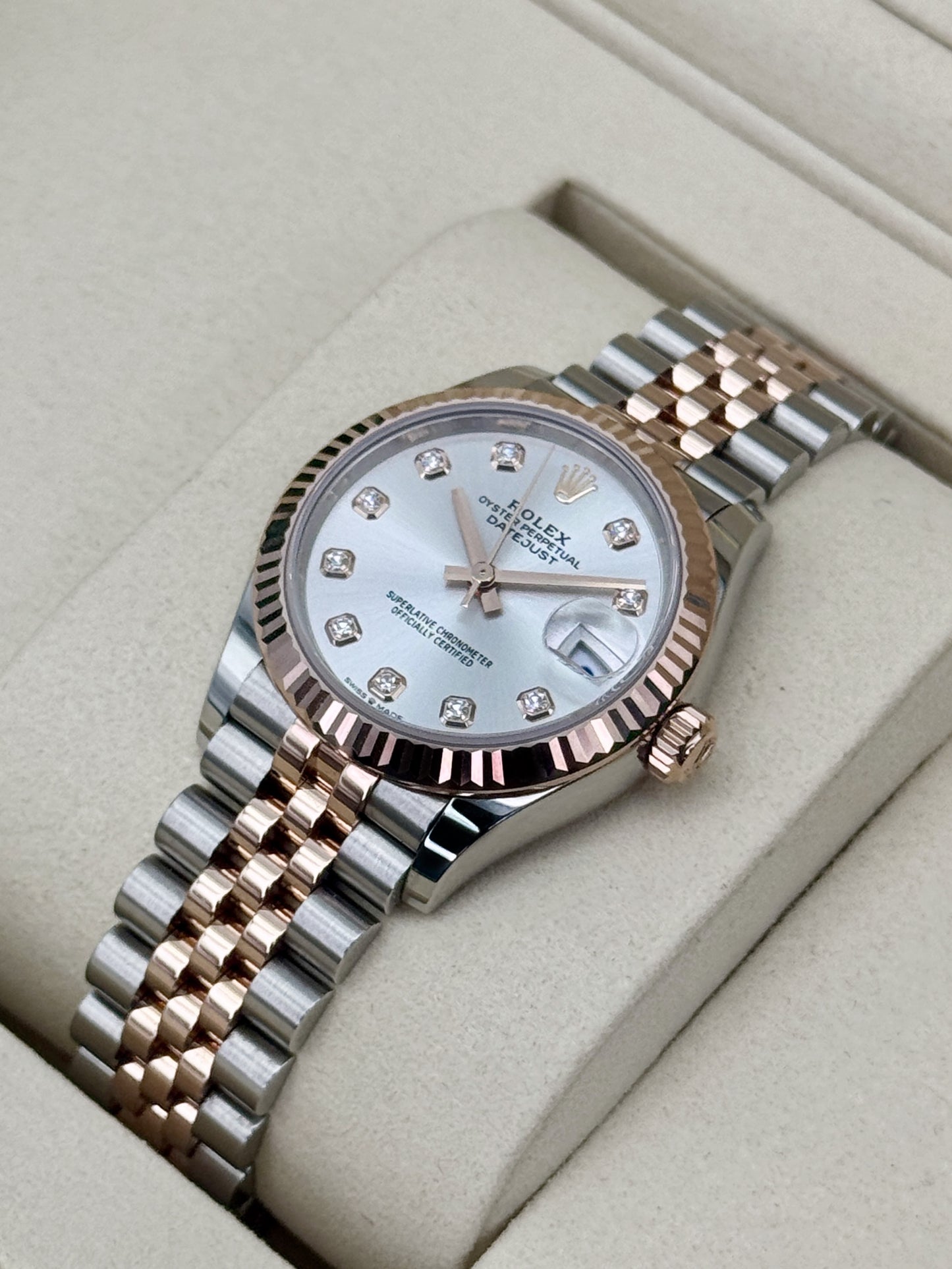 2026 Rolex Datejust 31mm 278271 Two-Tone Jubilee Silver Diamond Dial