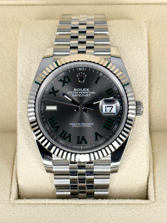 NEW 2023 Rolex Datejust 41mm Stainless Steel Jubilee Wimbledon Dial - MyWatchLLC