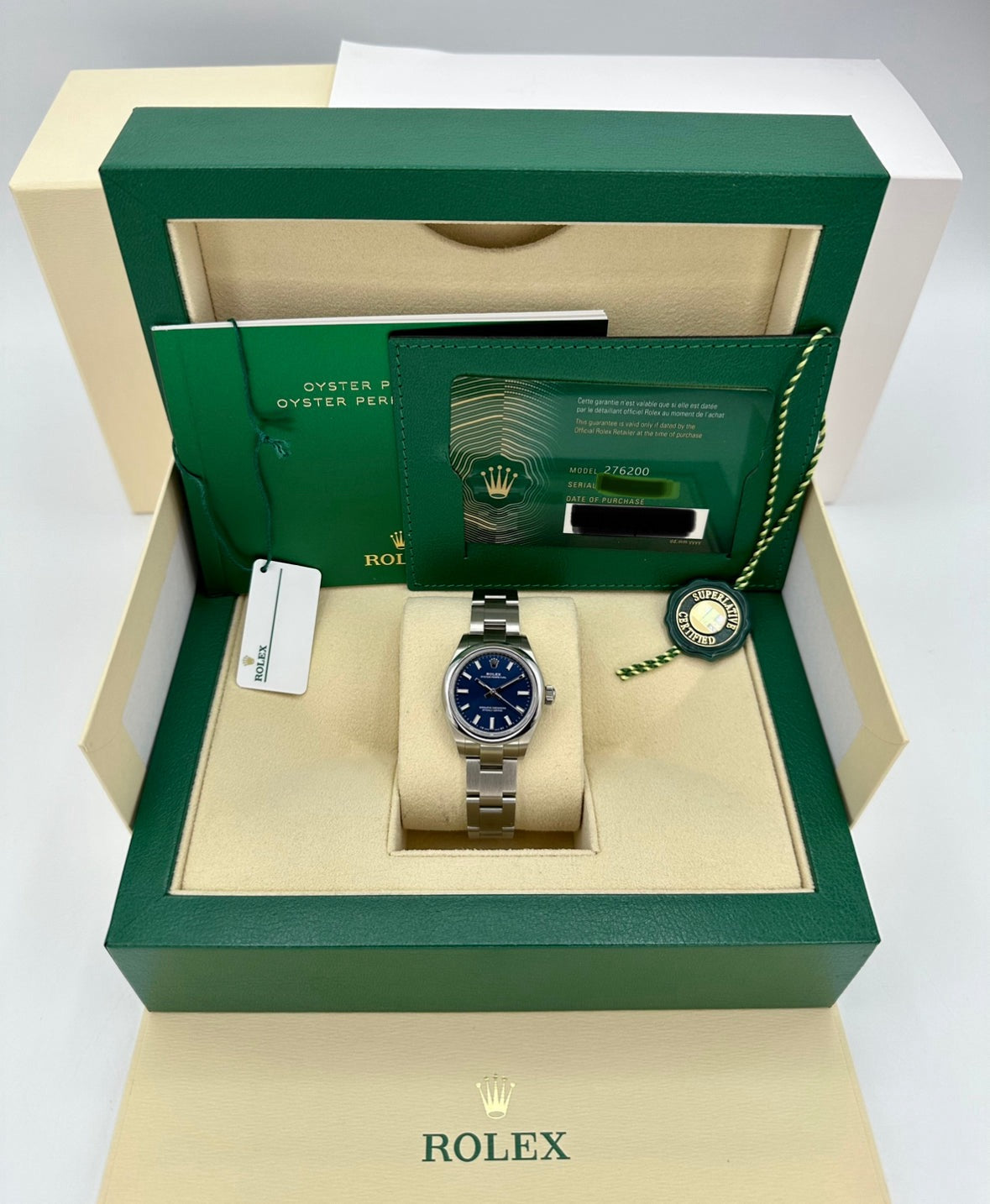 2023 Rolex Ladies Oyster Perpetual 28mm 276200 Oyster Blue Dial - MyWatchLLC