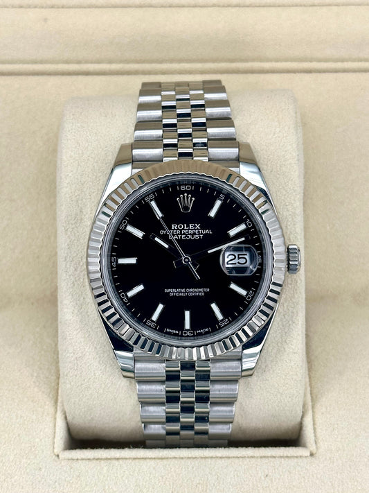 2021 Rolex Datejust 41mm 126334 Stainless Steel Jubilee Black Stick Dial - MyWatchLLC