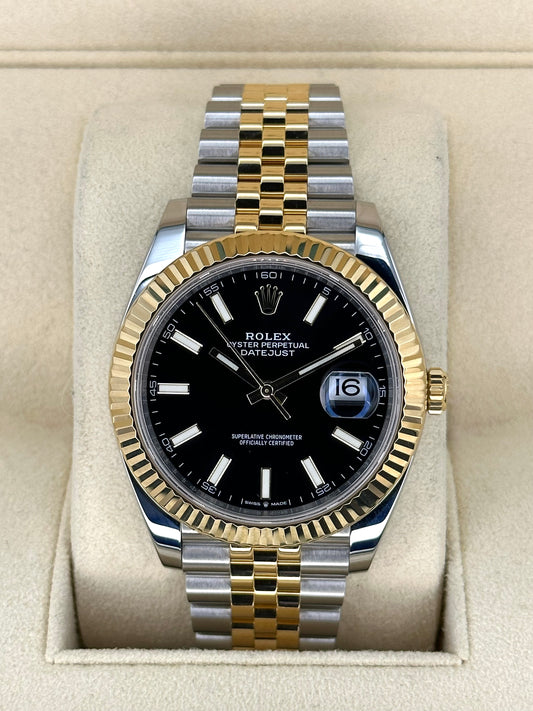 2023 Rolex Datejust 41mm 126333 Two-Tone Jubilee Black Stick Dial - MyWatchLLC