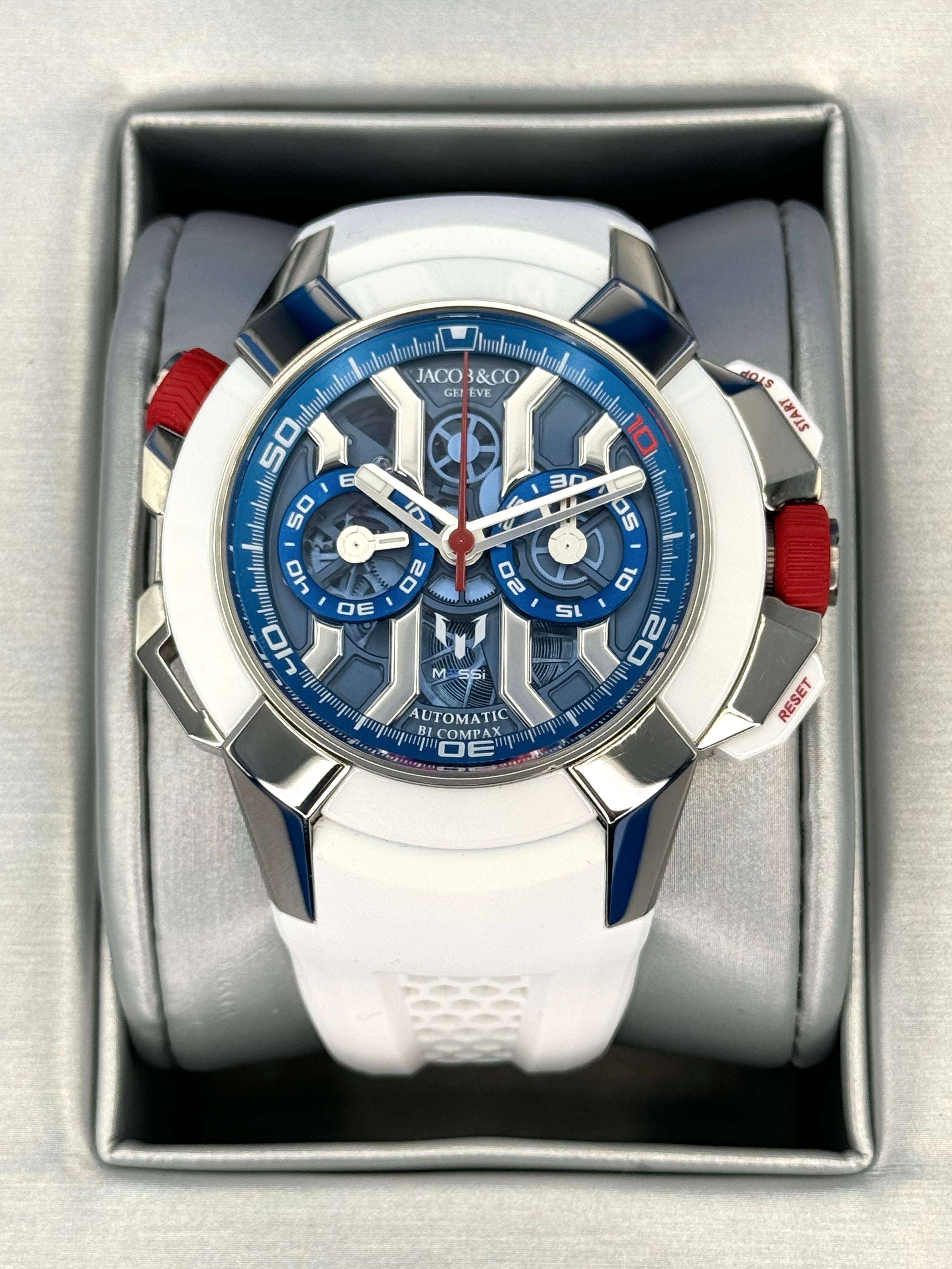 2020 Jacob Co Epic X Chrono Messi 47mm EC313.20.PE.LL.K Titanium MyWatchLLC