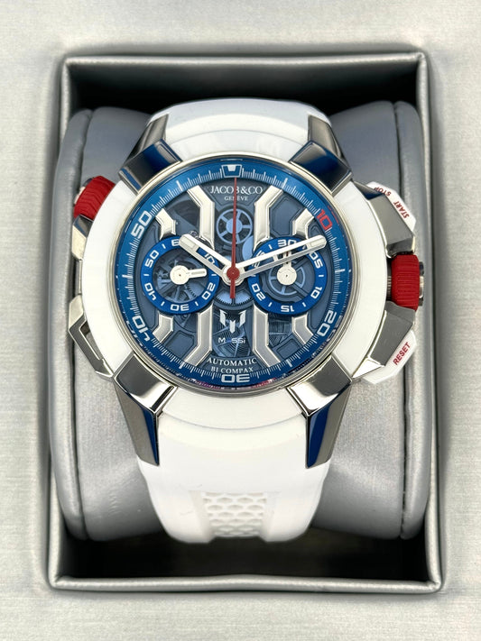 2020 Jacob & Co Epic X Chrono Messi 47mm EC313.20.PE.LL.K Titanium - MyWatchLLC