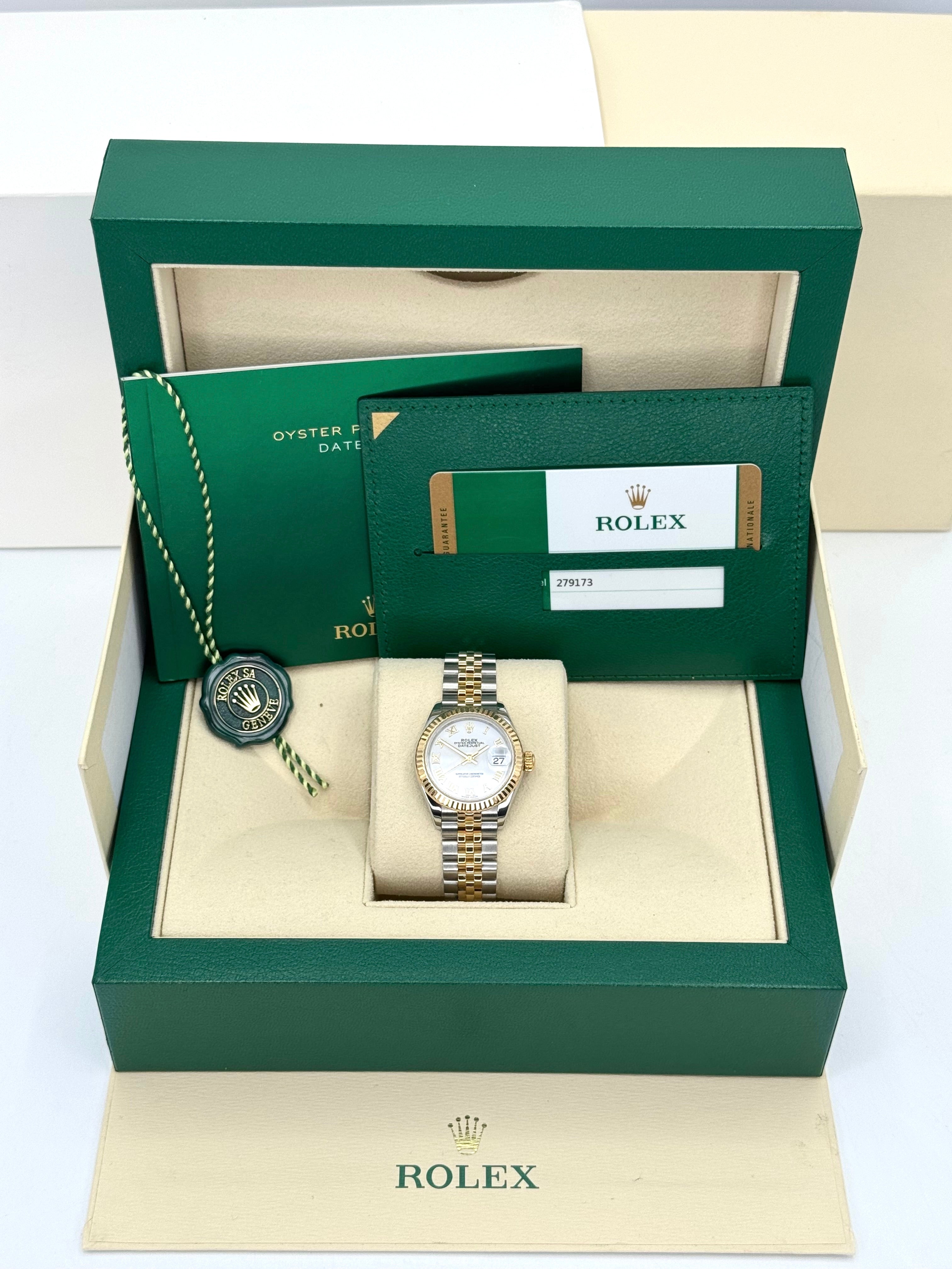 2017 Rolex Lady Datejust 28mm 279173 Two Tone Jubilee White Dial