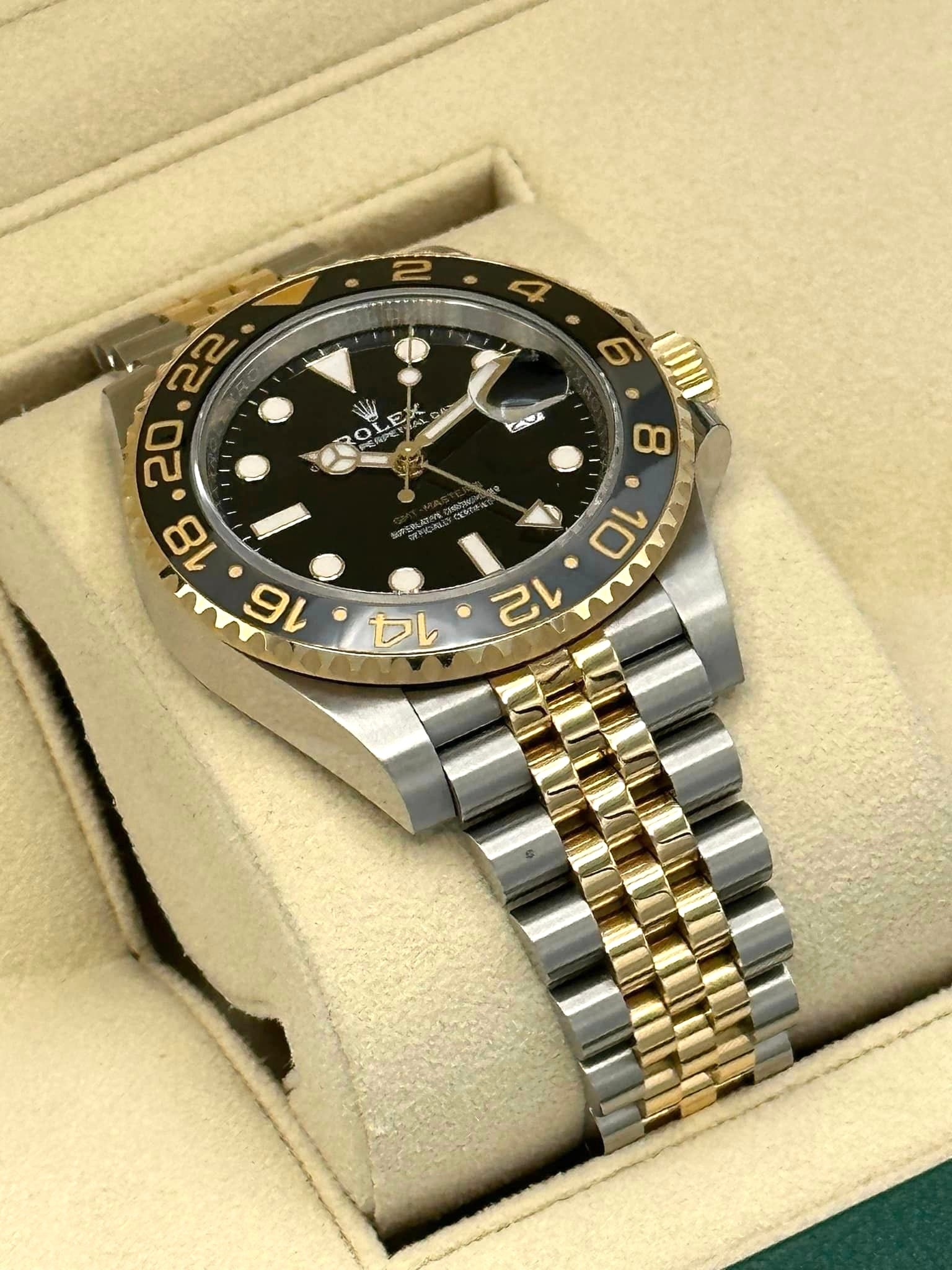 2023 Rolex GMT-Master II 40mm 126713GRNR Two-Tone Jubilee Black Dial - MyWatchLLC