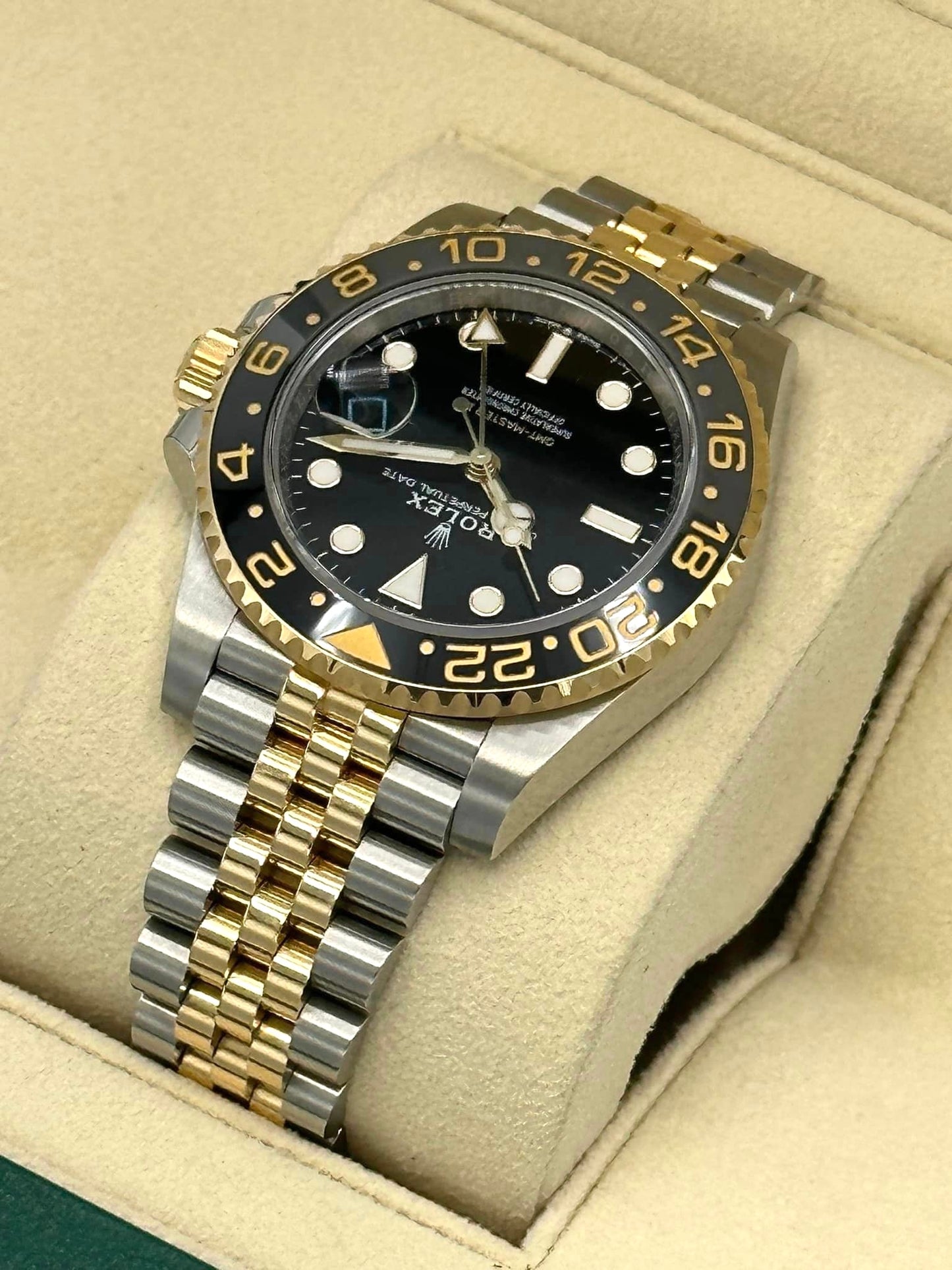 2023 Rolex GMT-Master II 40mm 126713GRNR Two-Tone Jubilee Black Dial - MyWatchLLC