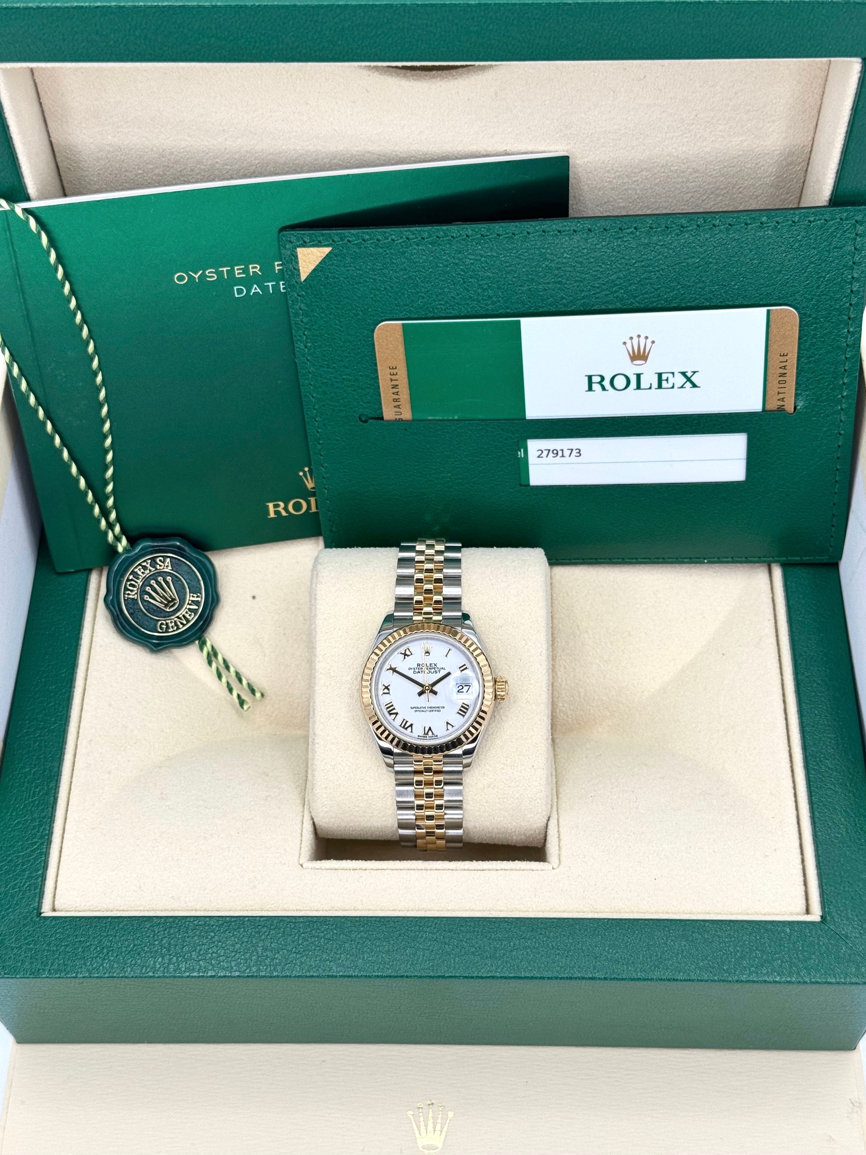 2017 Rolex Lady Datejust 28mm 279173 Two Tone Jubilee White Dial