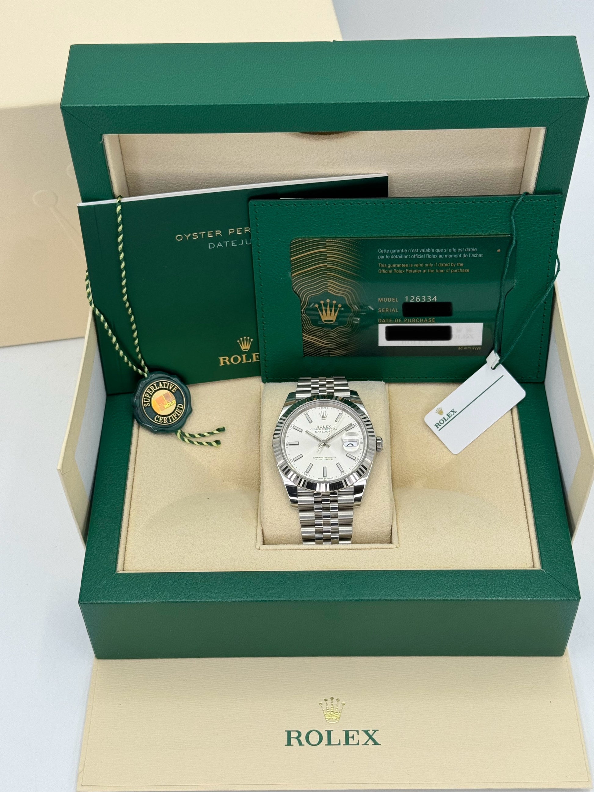 NEW 2023 Rolex Datejust 41mm 126334 Stainless Steel Jubilee Silver Dial - MyWatchLLC