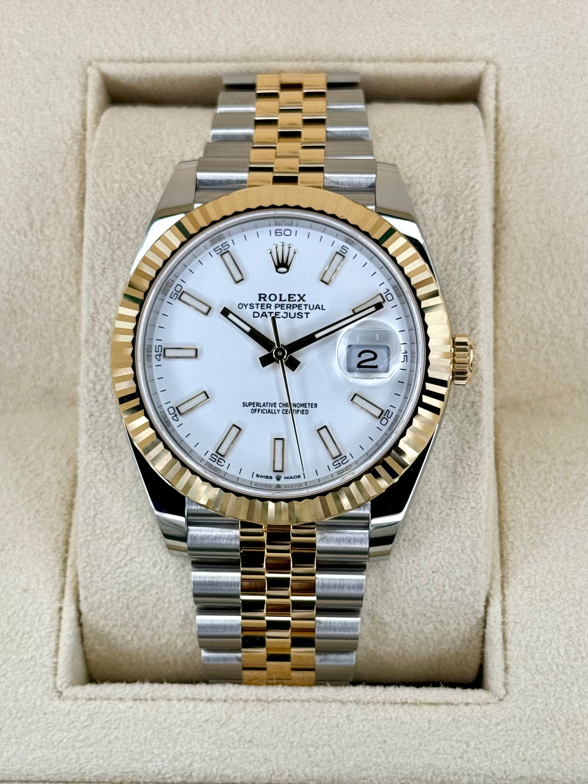 NEW 2025 Rolex Datejust 41mm 126333 Two-Tone Jubilee White Dial