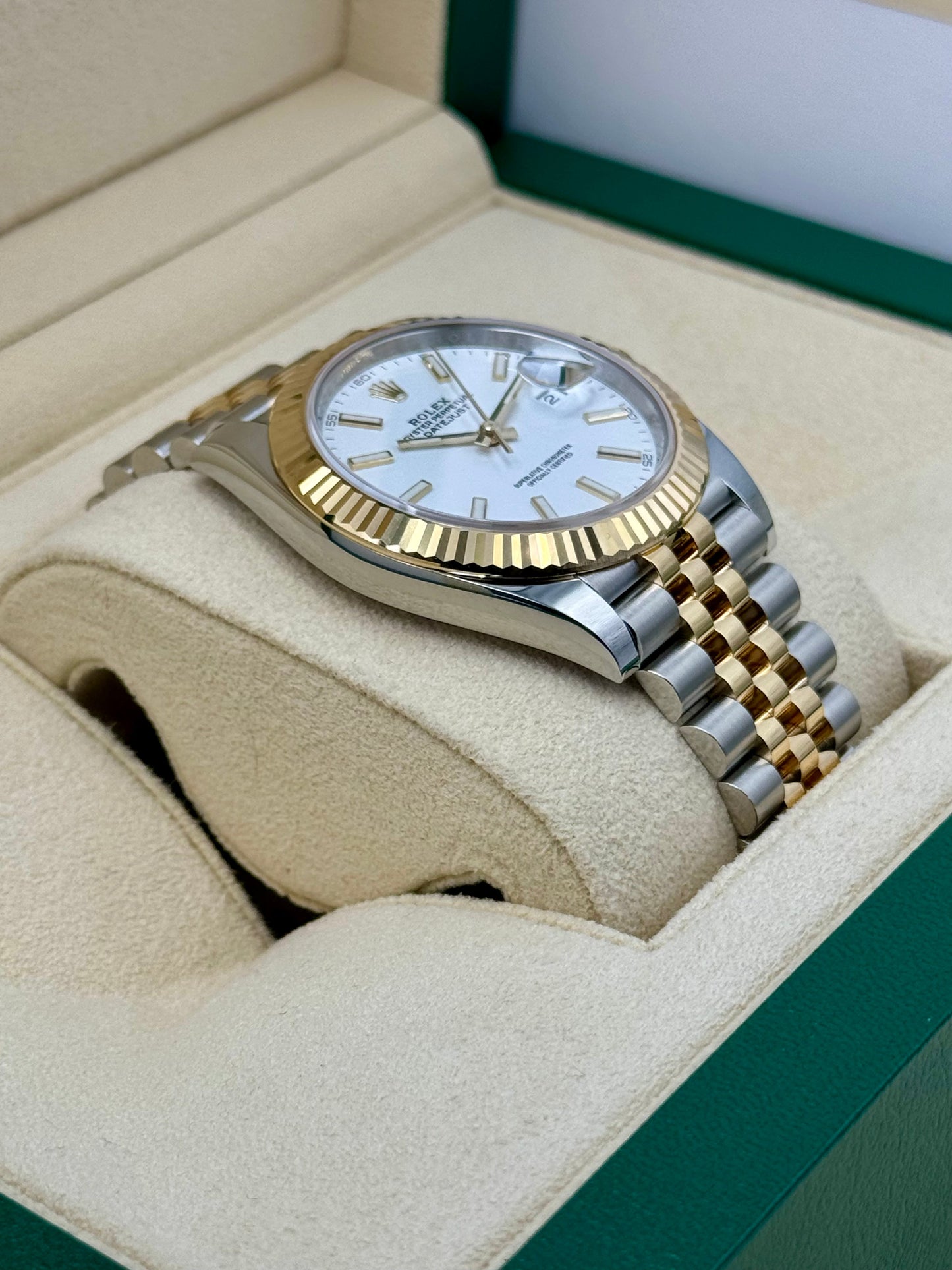 NEW 2023 Rolex Datejust 41mm 126333 Two-Tone Jubilee White Stick Dial - MyWatchLLC