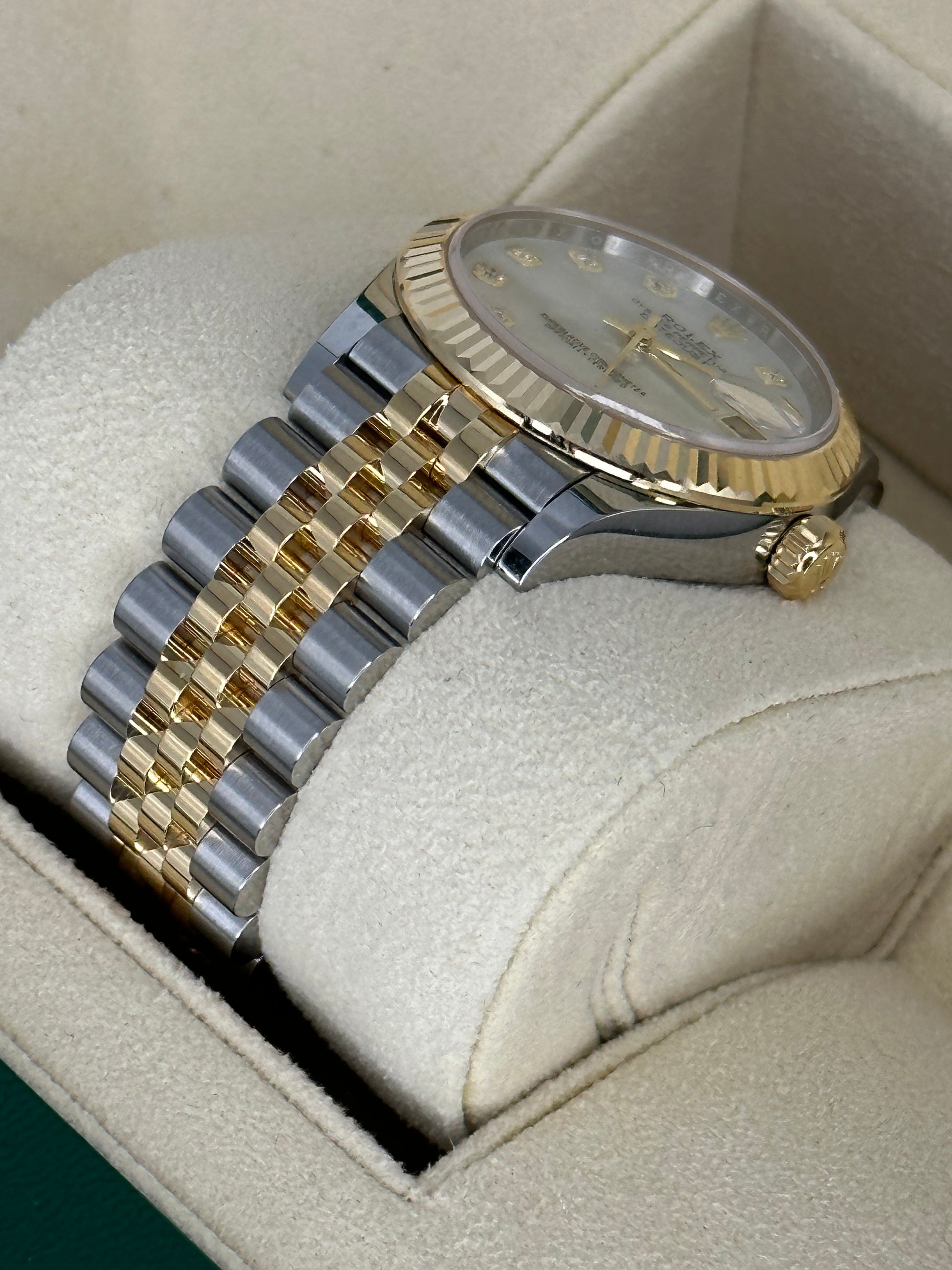 NEW 2023 Rolex Datejust 31mm 278273 Two-Tone Jubilee MOP Diamond Dial - MyWatchLLC