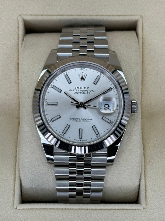 NEW 2023 Rolex Datejust 41mm 126334 Stainless Steel Jubilee Silver Dial - MyWatchLLC