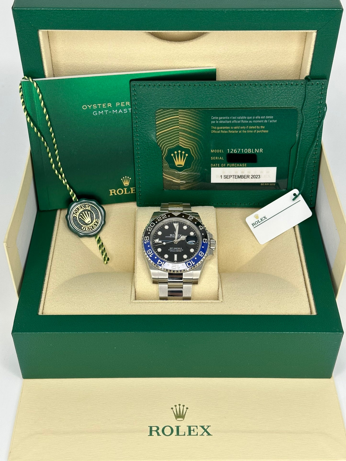 NEW 2023 Rolex GMT-Master II "Batman" 40mm 126710BLNR Oyster Black Dial - MyWatchLLC