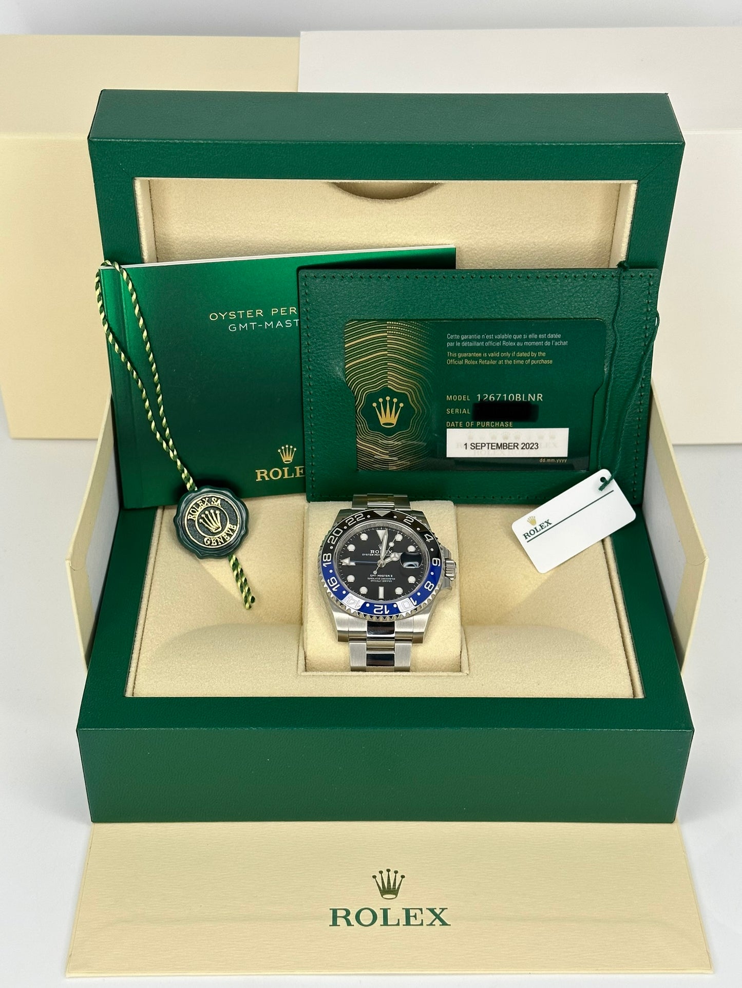 NEW 2023 Rolex GMT-Master II "Batman" 40mm 126710BLNR Oyster Black Dial - MyWatchLLC